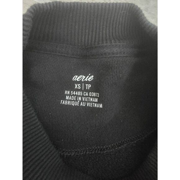 Women's Aerie Good Vibes Oversized Crewneck Sweatshirt‎ Pullover Black Size XS - Picture 4 of 7